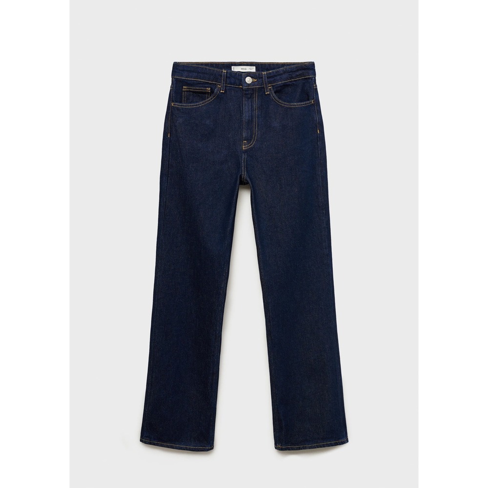 MANGO DENIM HAVANA High Rise Straight Leg Jeans Dark Wash Raw Hem Womens 4 NWOT - Picture 13 of 13
